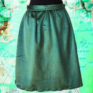 Vintage-Style Forest Green Velvet Skirt | Roselani Jasmin | Size Small - Medium